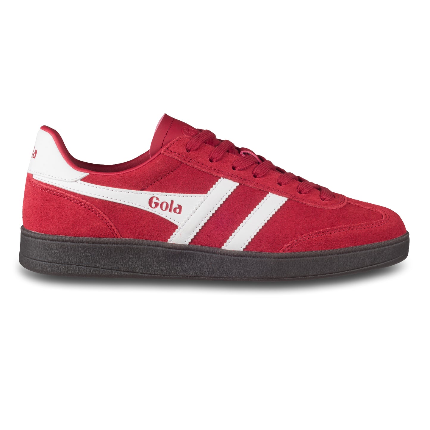 GOLA Herren Sneaker Viper rot/weiß, Wildleder. Modell CMB735 Red/White/Dark Gum. Ansicht der Außenseite rechter Schuh.