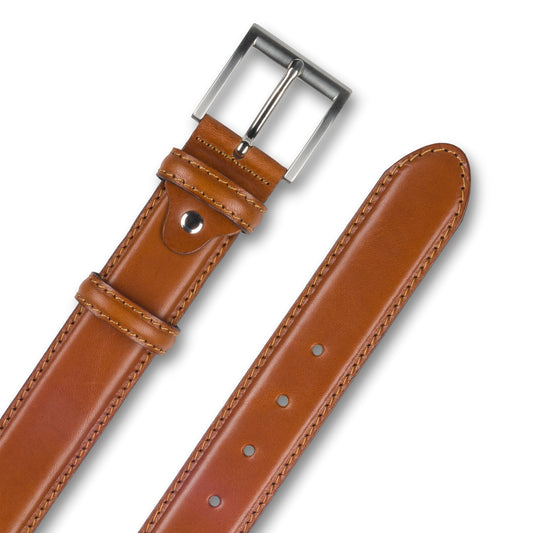Ledergürtel / Jeansgürtel cognac braun 4 cm breit