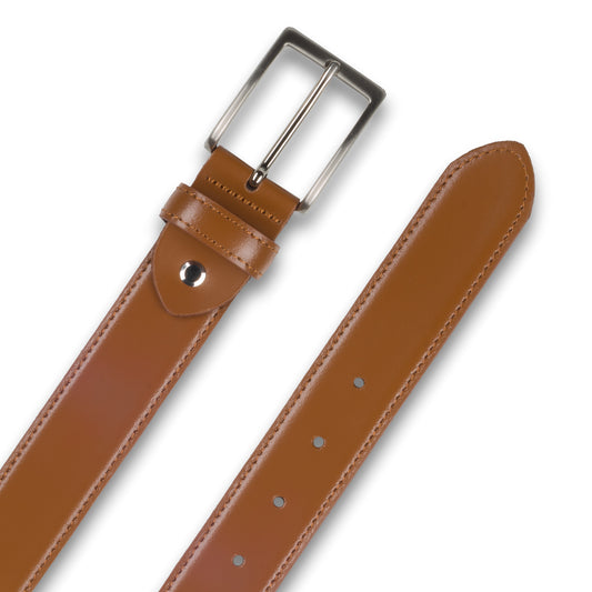 Ledergürtel / Anzuggürtel mittelbraun cognac 3,5 cm breit