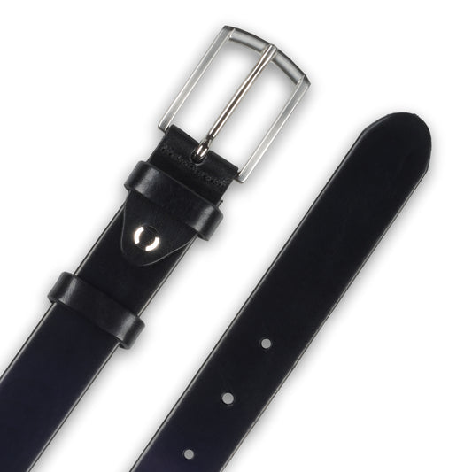 Ledergürtel schwarz, Schließe silber