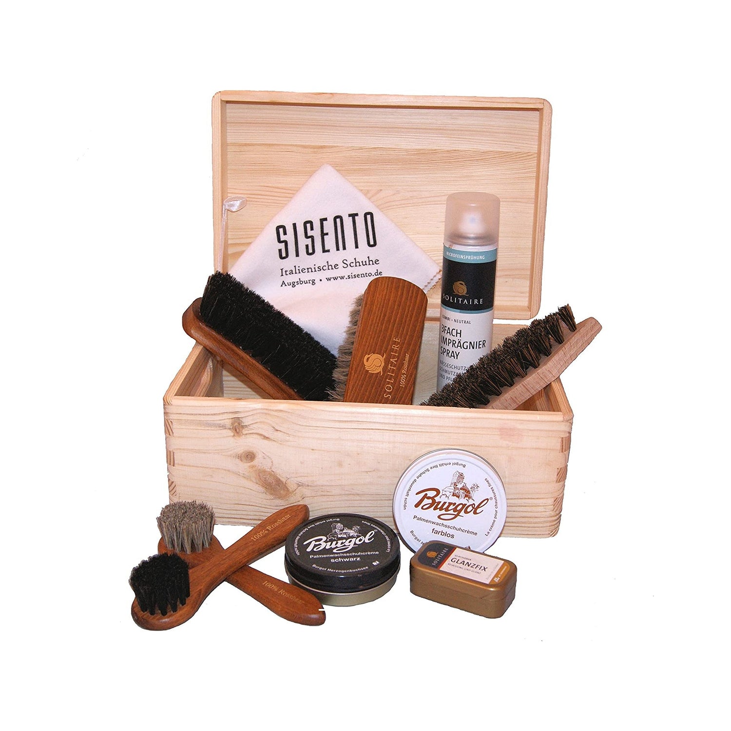 Schuhputzkasten hochwertig befüllt