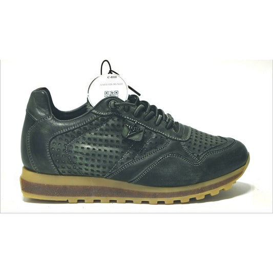 CETTI Sneaker Herren grün, Leder, C-848 Herbst - perforierte Optik (used tin musgo)