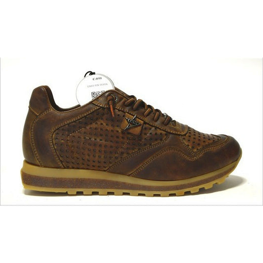 CETTI Sneaker Herren braun, Leder, C-848 Herbst - perforierte Optik (used tin testa)