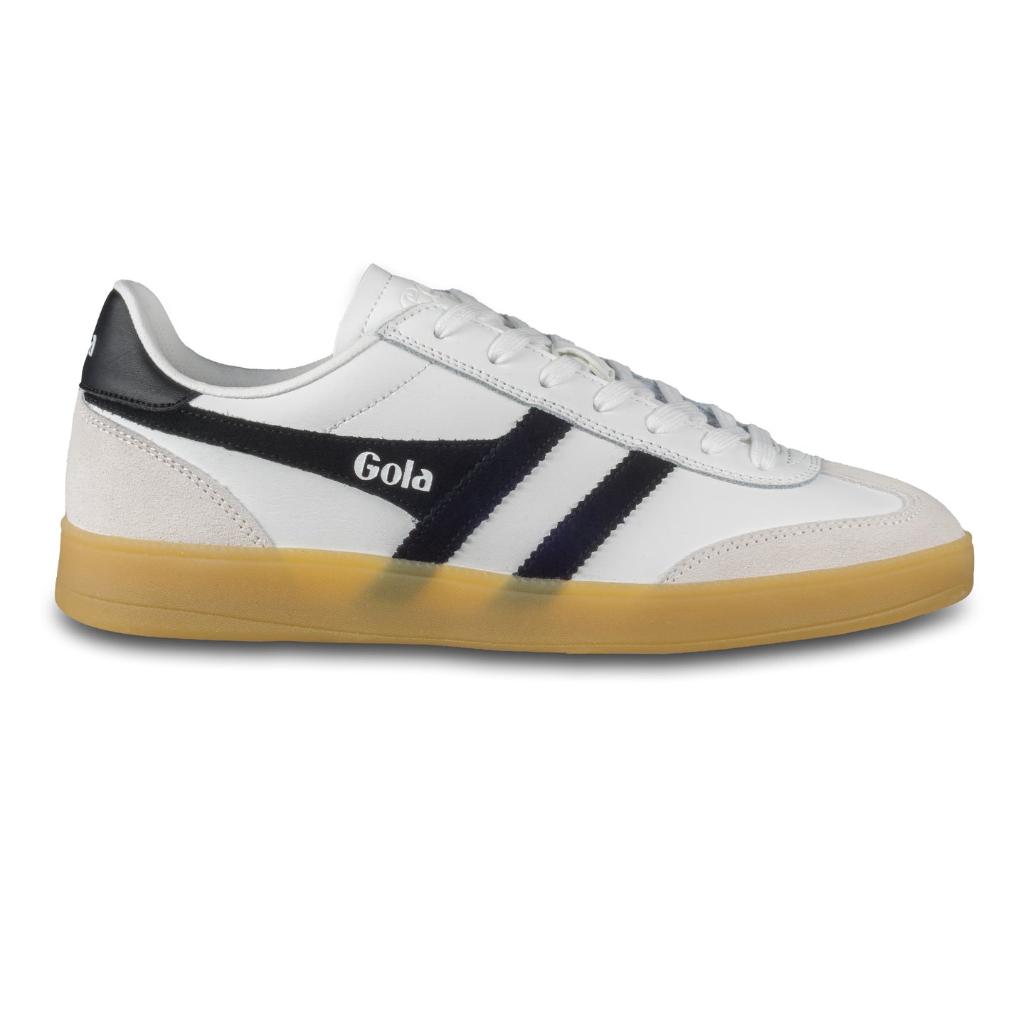 GOLA Herren Sneaker Viper Leather, weiß/schwarz. Modell CMB744 White/Black/Gum. Ansicht der Außenseite rechter Schuh. 