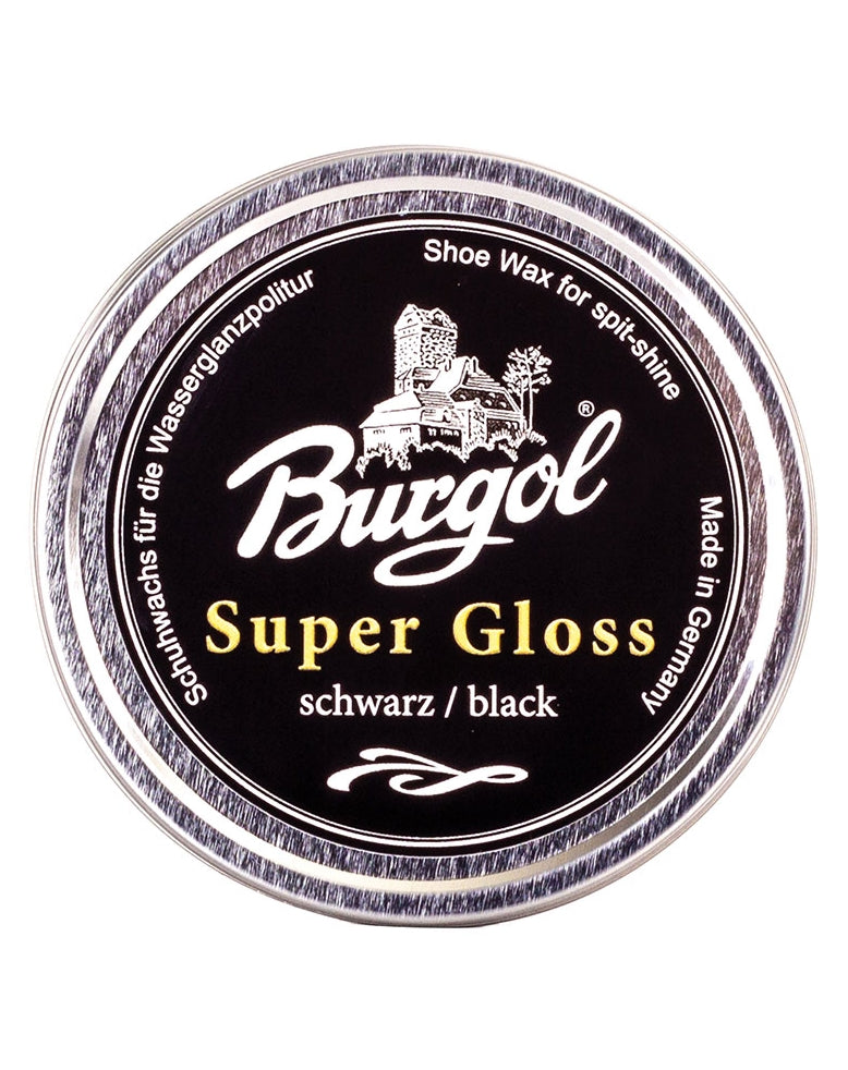 BURGOL Super Gloss Hochglanzpolitur für schwarze Schuhe. Wasserglanzpolitur.