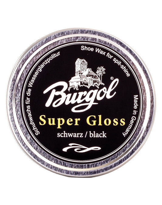 BURGOL Super Gloss Hochglanzpolitur für schwarze Schuhe. Wasserglanzpolitur.