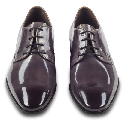 Calpierre | Herren Lackschuhe grau - Derby-Schnürer Kalbsleder, handgefärbt & durchgenäht