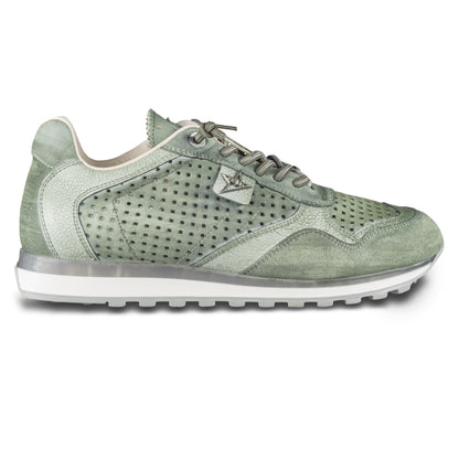 Cetti Herren Sneaker, grün C-848 used tin kombat, Kalbsleder Low-Top, Ansicht Außenseite rechter Schuh