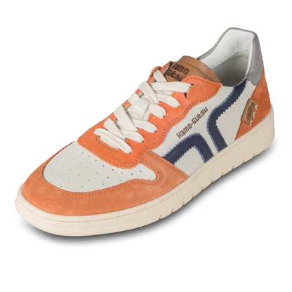KAMO-GUTSU Sneaker Herren orange/weiß/blau - Leder (Campo-048 arancio denim)