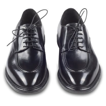 Lemargo Herren Schnür-Halbschuhe, schwarz, Kalbsleder im Vintage-Look. Handgefertigt und Durchgenäht. Ansicht paarweise von vorne