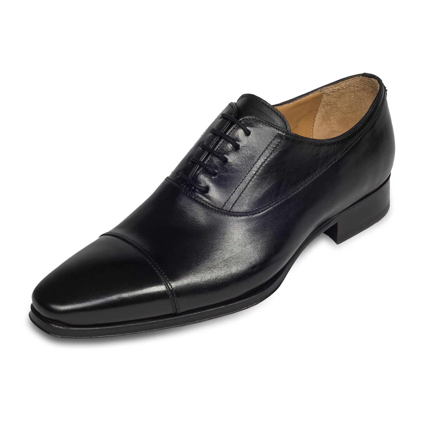 BRECOS Anzugschuhe | Captoe Oxford in schwarz, Durchgenäht