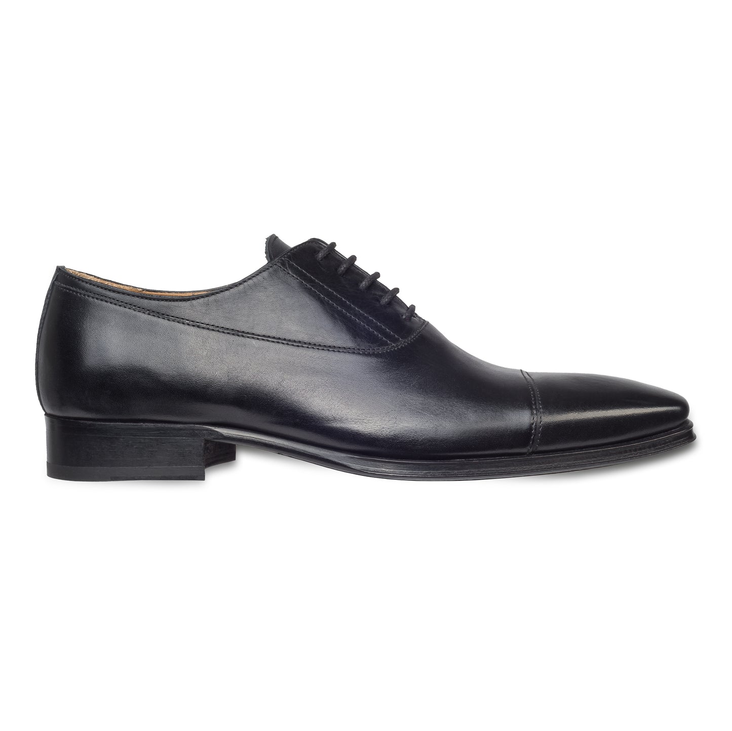 BRECOS Anzugschuhe | Captoe Oxford in schwarz, Durchgenäht