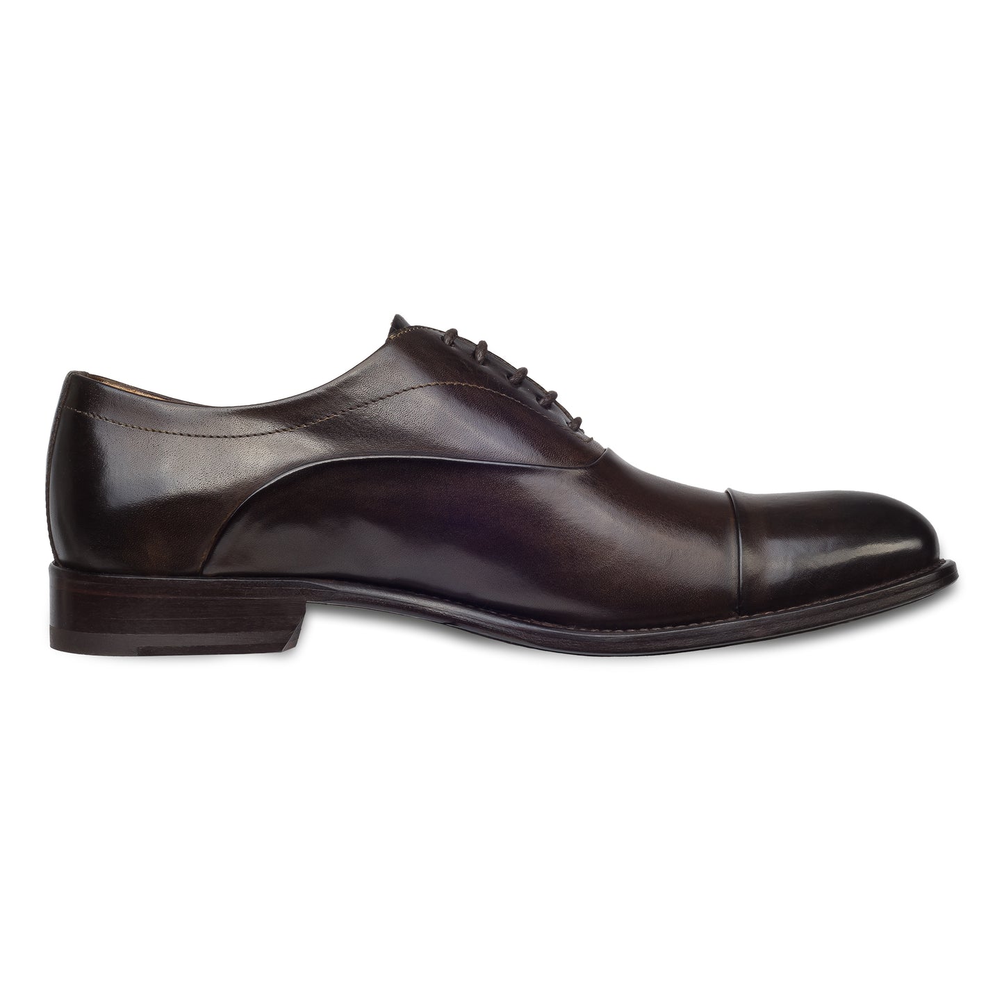 BRECOS Anzugschuhe | Captoe Oxford dunkelbraun, Durchgenäht