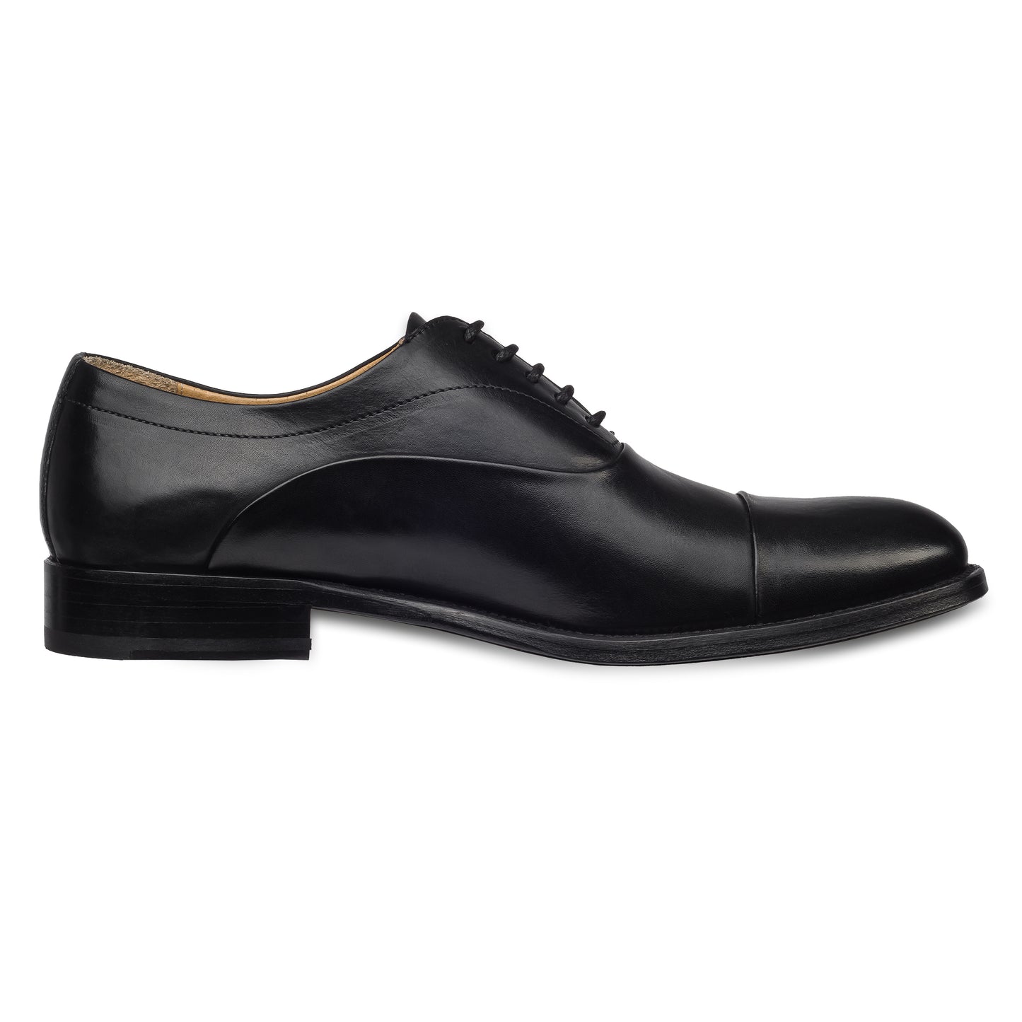 BRECOS Anzugschuhe | Oxford Captoe schwarz, Durchgenäht