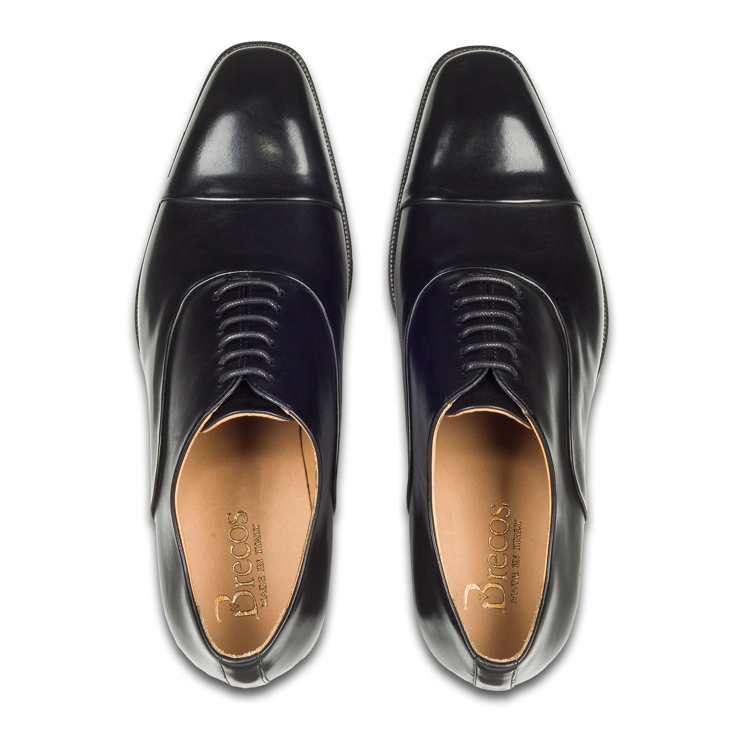 BRECOS Anzugschuhe | Captoe Oxford schwarz, Durchgenäht