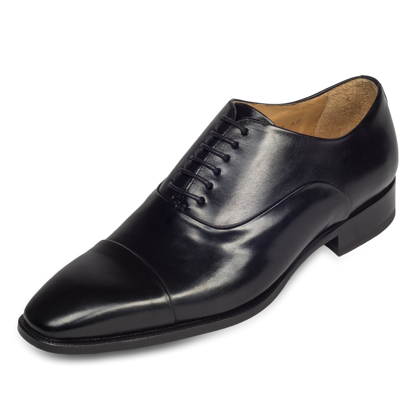 BRECOS Anzugschuhe | Captoe Oxford schwarz, Durchgenäht