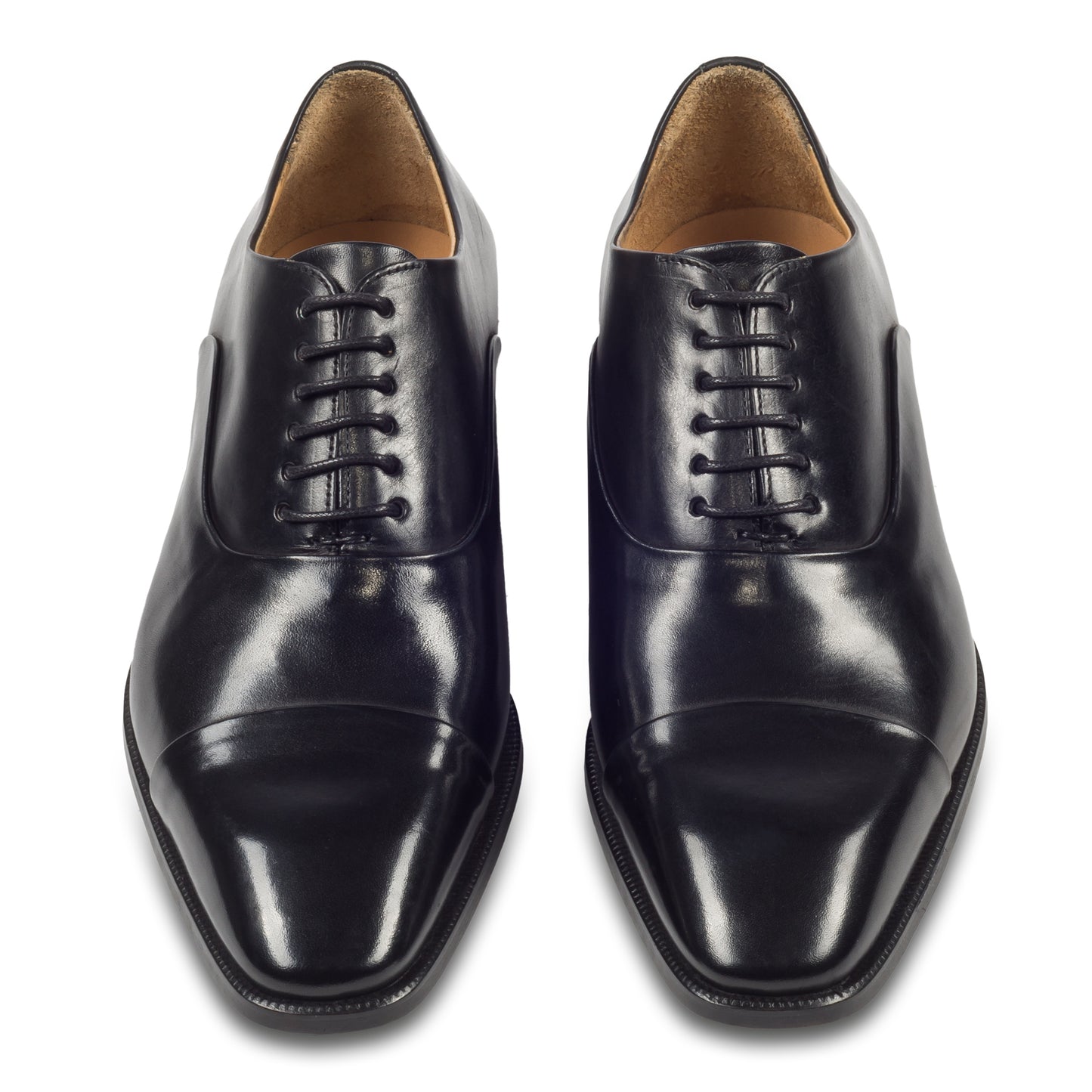 BRECOS Anzugschuhe | Captoe Oxford schwarz, Durchgenäht