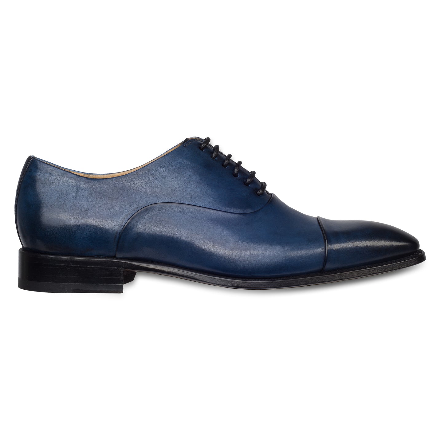 Brecos Anzugschuh,  durchgenähter Captoe Oxford in blau bei SISENTO scarpe & Co.