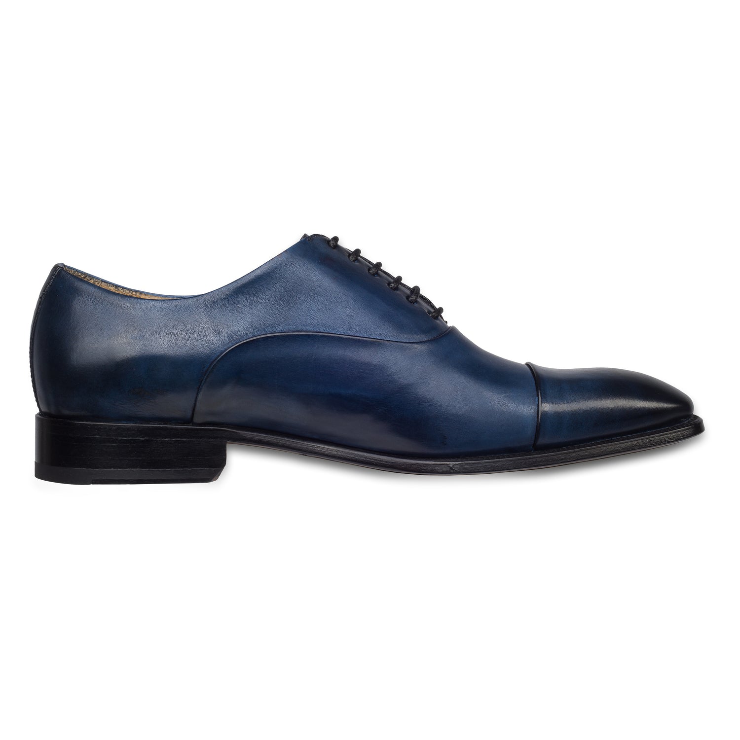 Brecos Anzugschuh,  durchgenähter Captoe Oxford in blau bei SISENTO scarpe & Co.