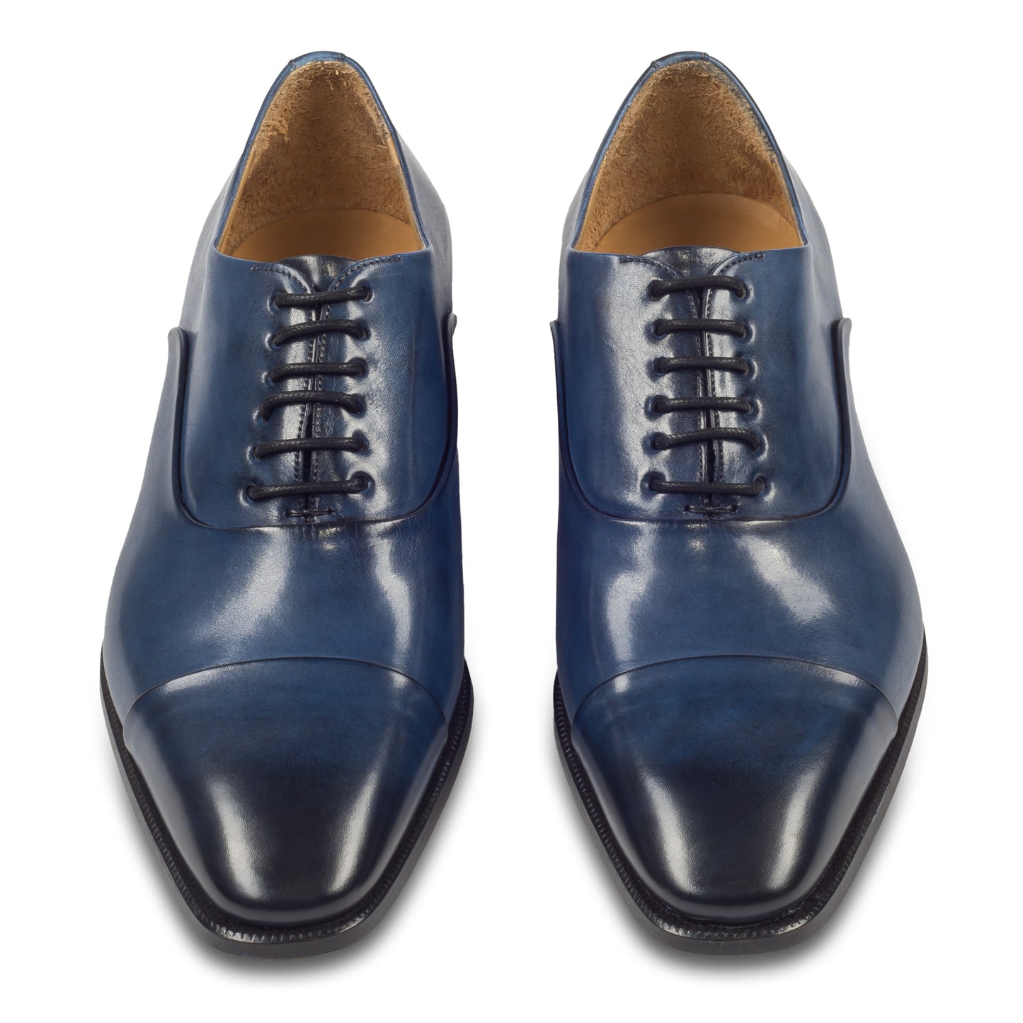 Brecos Anzugschuh,  durchgenähter Captoe Oxford in blau bei SISENTO scarpe & Co.