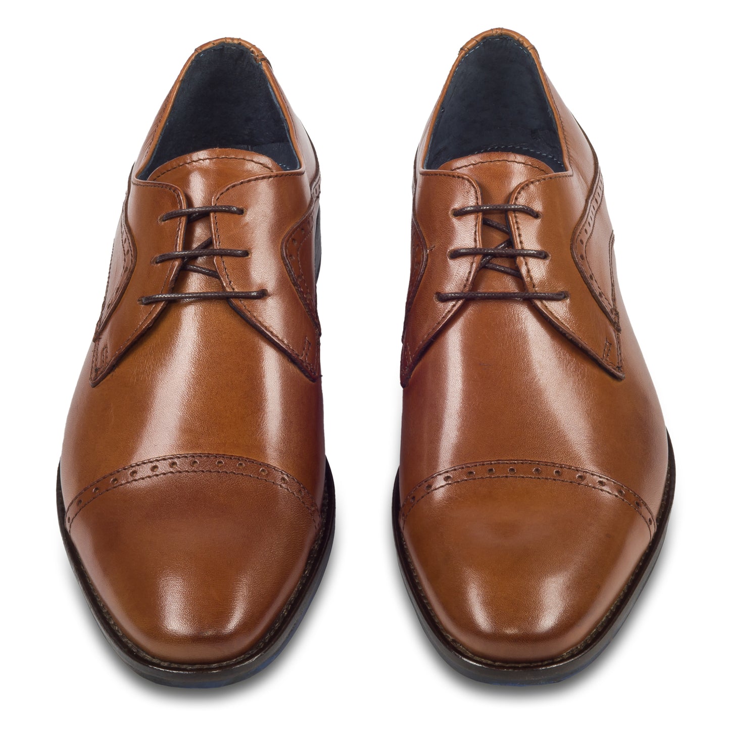 Nicola Benson | Quarter-Brogue Derby Schnürer, cognac braun / mittelbraun. Letzte Gr. 43/44, SALE!