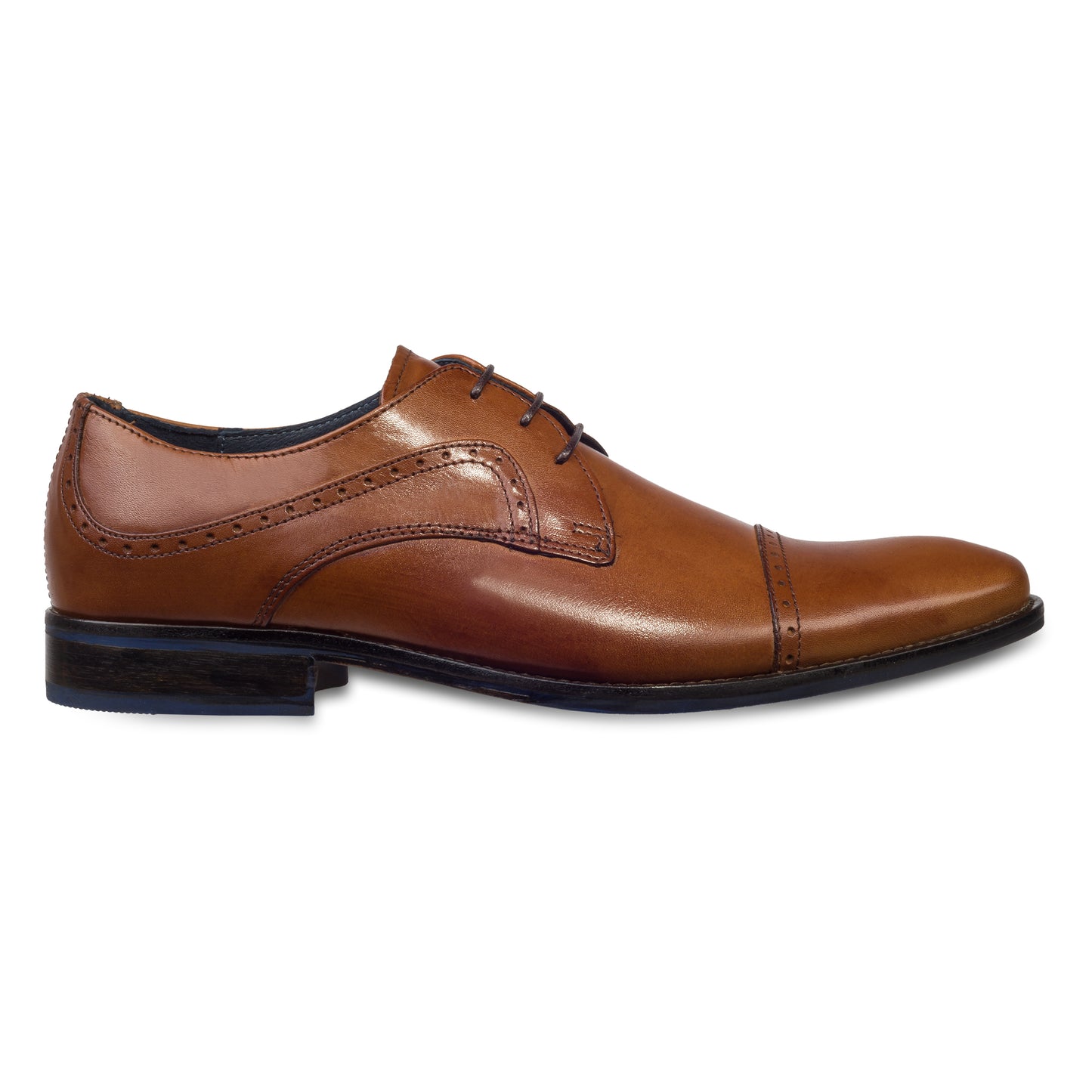 Nicola Benson | Quarter-Brogue Derby Schnürer, cognac braun / mittelbraun. Letzte Gr. 43/44, SALE!