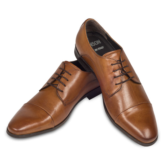 Nicola Benson Anzugschuh, Captoe Derby in cognac braun / mittelbraun bei SISENTO scarpe & Co.