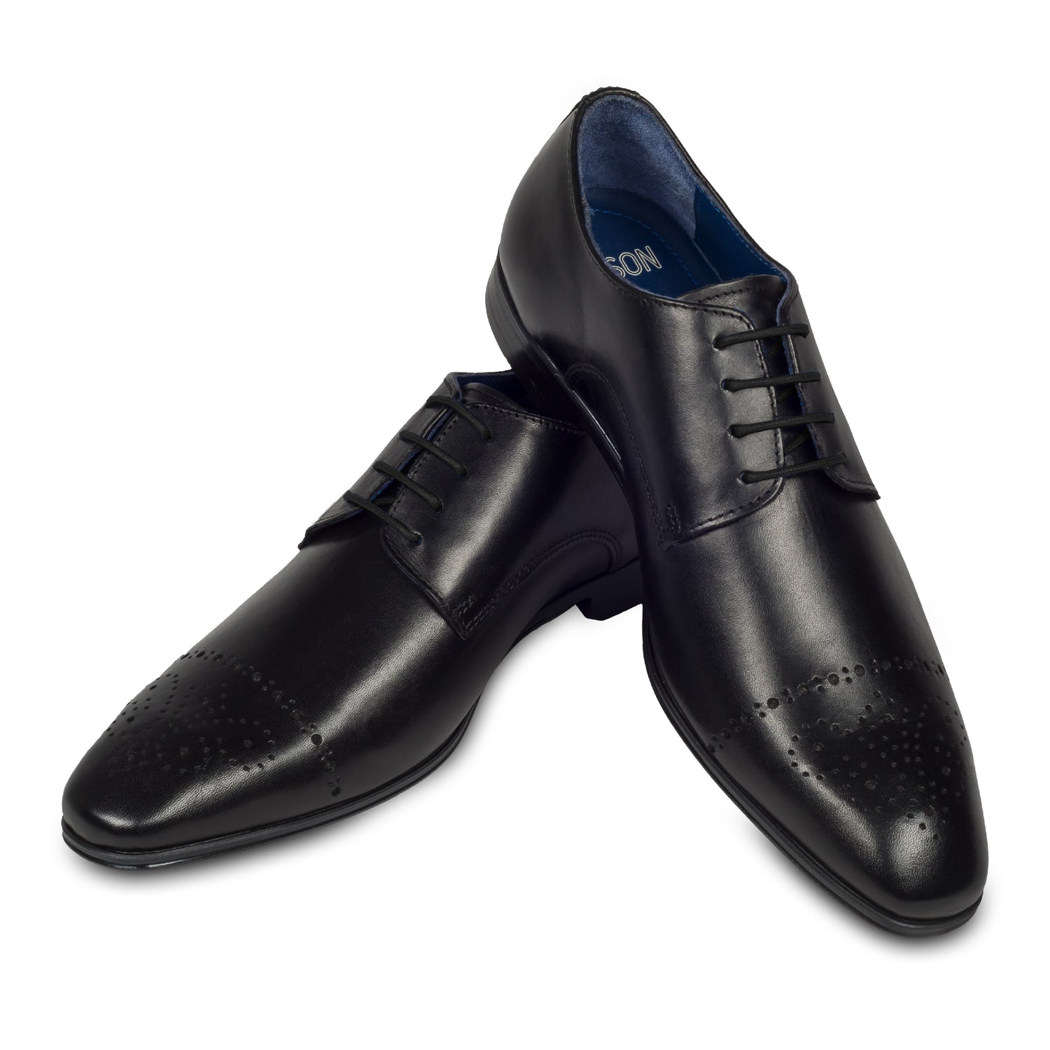 Nicola Benson Anzugschuh, Derby in schwarz mit moderner Lyralochung bei SISENTO scarpe & Co.