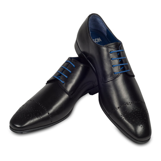 Nicola Benson Anzugschuh, Derby in schwarz mit moderner Lyralochung bei SISENTO scarpe & Co.