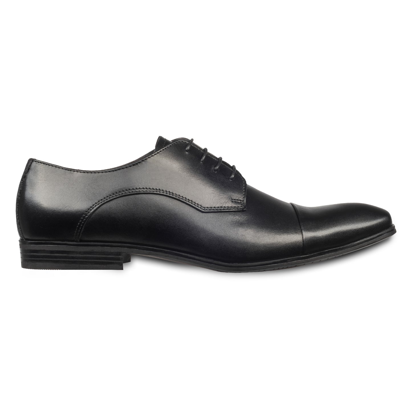 Nicola Benson Anzugschuh, Captoe Derby schwarz. Ansicht Außenseite rechter Schuh